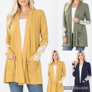 Reborn J Golden Days Mustard Cardigan with Lace Elbow Detail – Size S